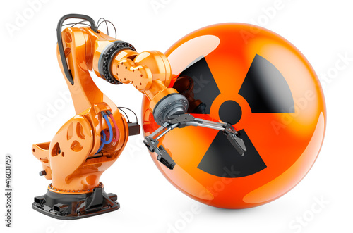 Wallpaper Mural Robotic arm with radiation symbol, 3D rendering Torontodigital.ca