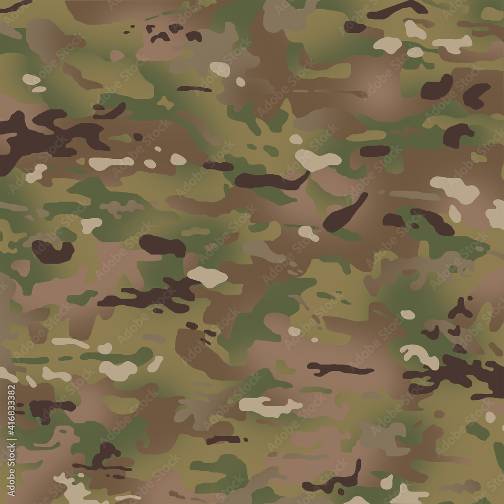 Modern Woodland Military Camouflage Pattern Green, Brown, Tan Illustration  Stock | Adobe Stock