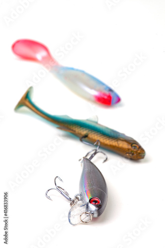 a fishing spoon-bait on white background