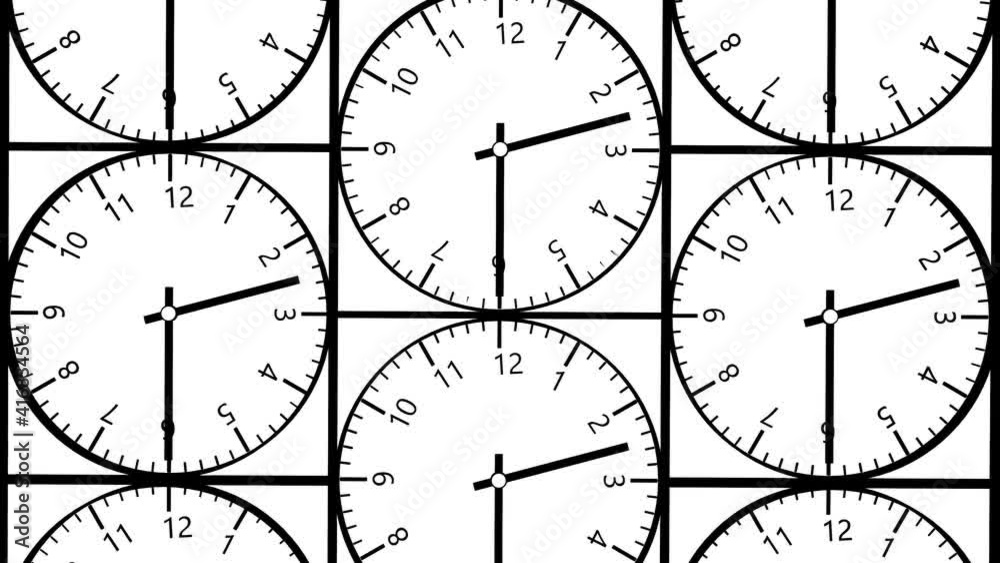black clock dial with numbers and rotating arrows on a white background. time laps. 3d render