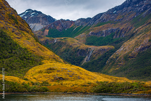 Chile, Patagonia. Fjord landscape.