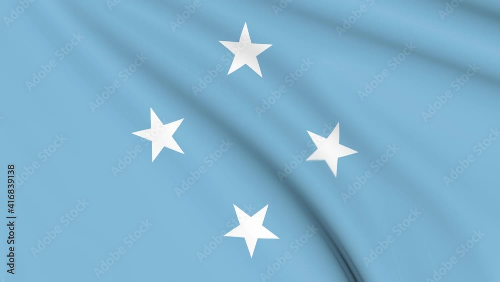 Micronesia Flag, 4k 30 fps, bright and lightly textured, full screen, seamless loop 3d animation Micronesia Flag, 4k 30 fps, bright and lightly textured, full screen, seamless loop 3d animation