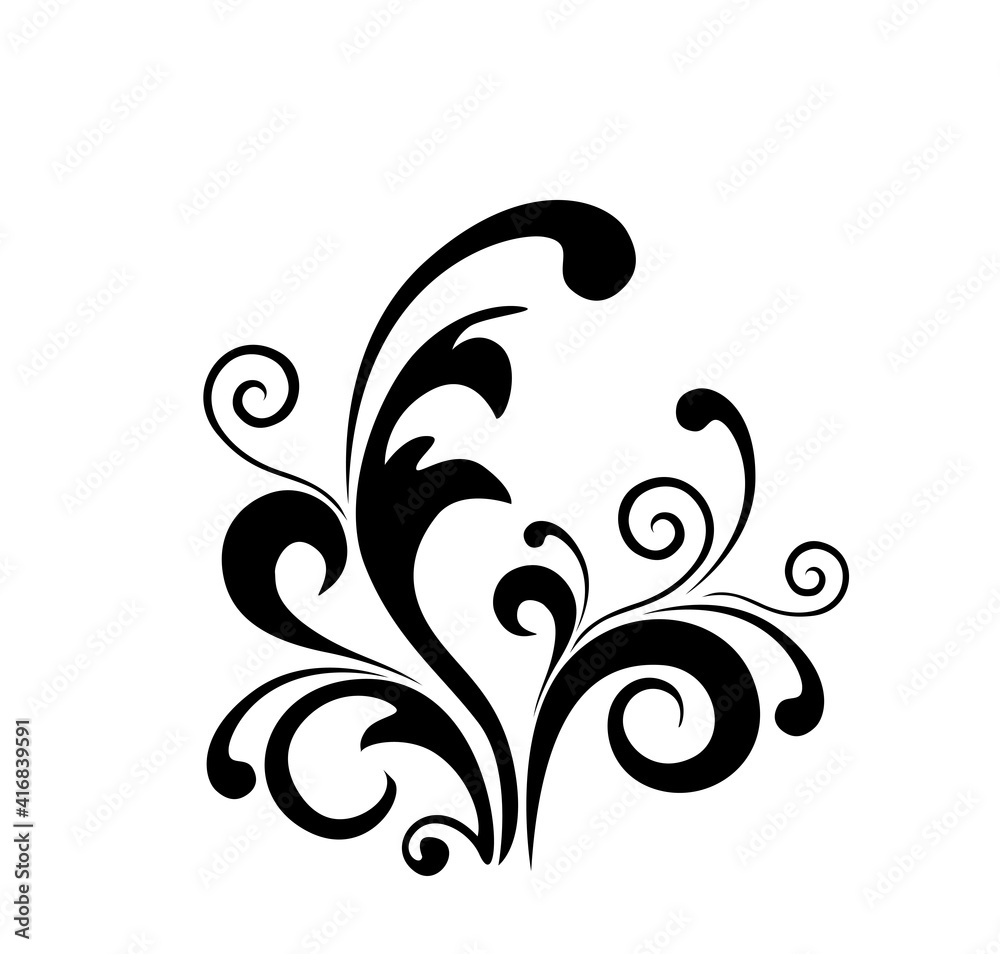Elegant and Classic Floral Abstract Tattoo - ornamental leaf and flower Elegant and Classic Floral Abstract Tattoo - ornamental leaf and flower