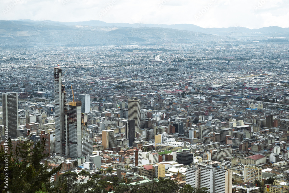 Vista del centro de la ciudad de Bogotá, Colombia