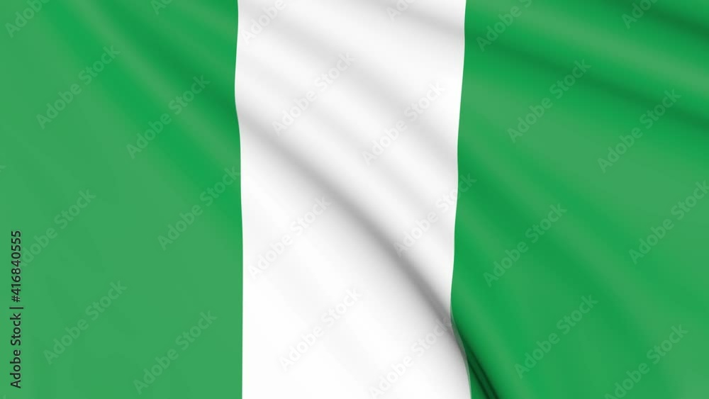 Nigeria Flag, 4k 30 fps, bright and lightly textured, full screen, seamless loop 3d animation Nigeria Flag, 4k 30 fps, bright and lightly textured, full screen, seamless loop 3d animation