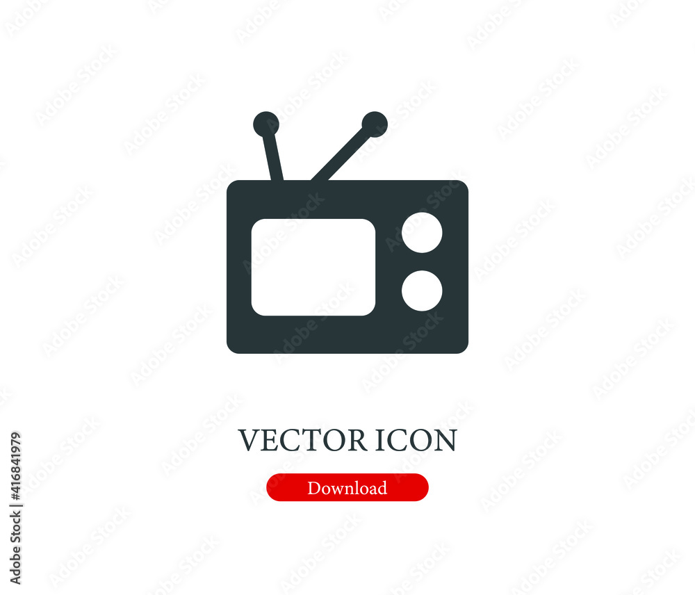Television vector icon. Editable stroke. Symbol in Line Art Style for Design, Presentation, Website or Apps Elements, Logo. Pixel vector graphics - Vector Television vector icon. Editable stroke. Symbol in Line Art Style for Design, Presentation, Website or Apps Elements, Logo. Pixel vector graphics - Vector