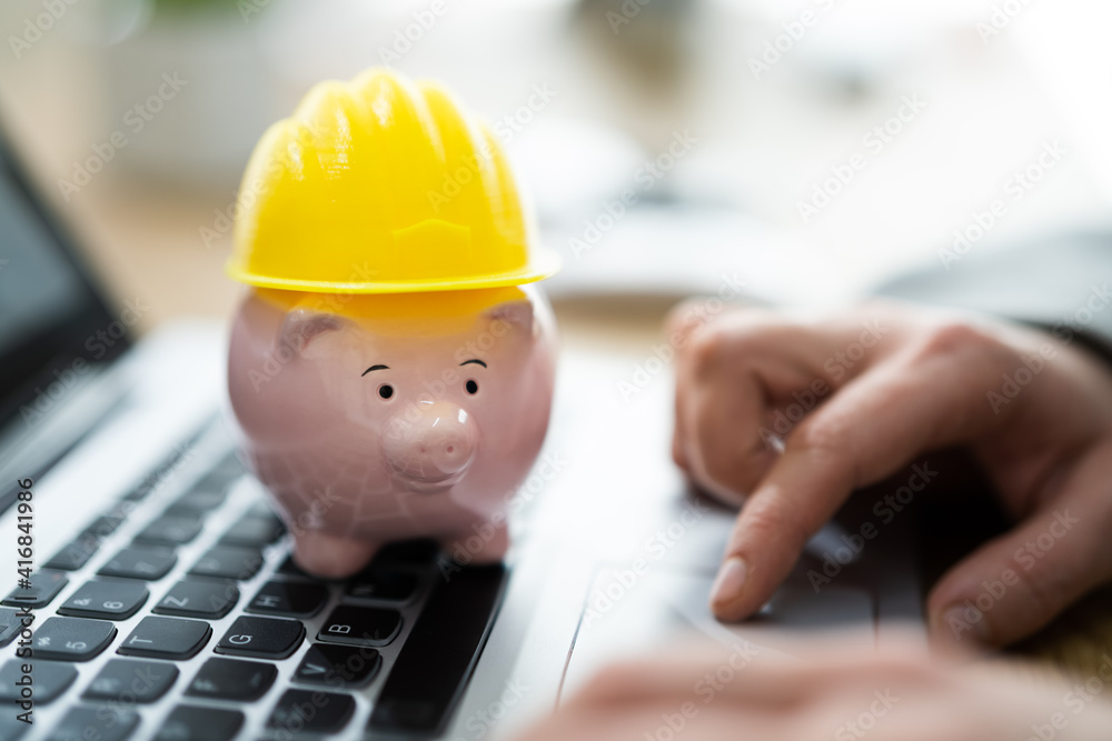 Piggy Bank With Hard Hat Piggy Bank With Hard Hat