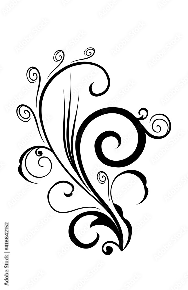 Elegant and Classic Floral Abstract Tattoo - ornamental leaf and flower Elegant and Classic Floral Abstract Tattoo - ornamental leaf and flower