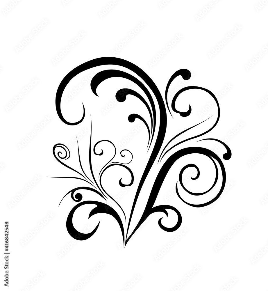 Elegant and Classic Floral Abstract Tattoo - ornamental leaf and flower Elegant and Classic Floral Abstract Tattoo - ornamental leaf and flower