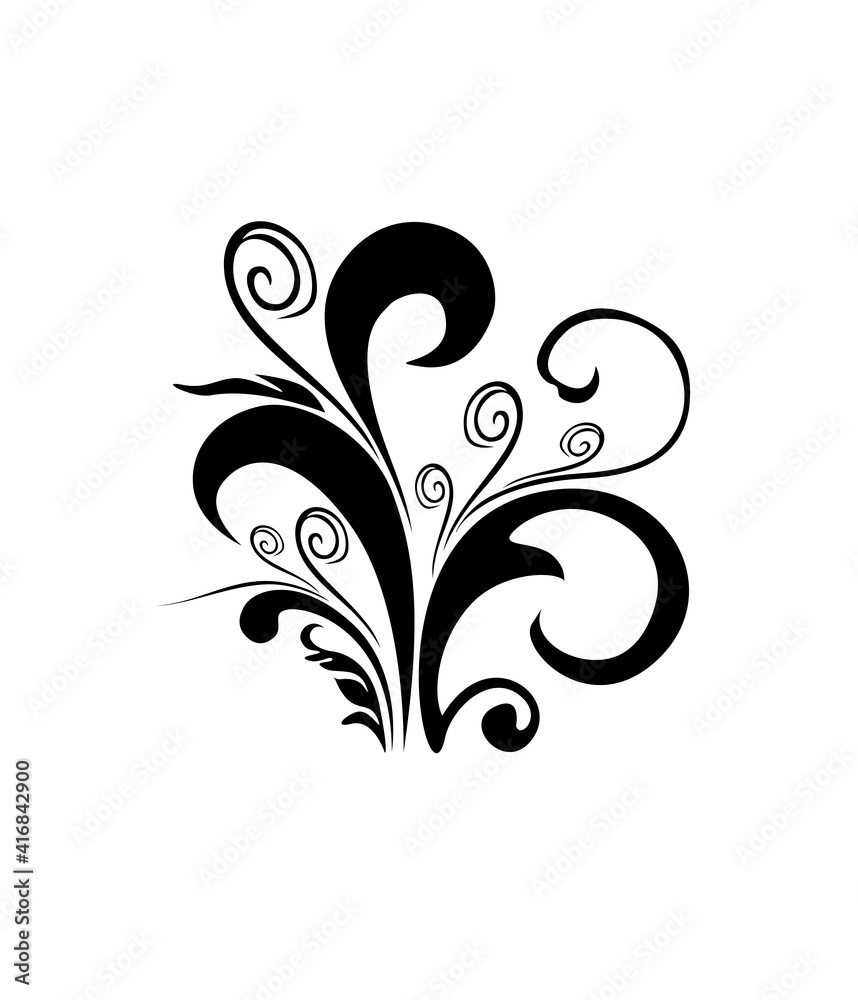 Elegant and Classic Floral Abstract Tattoo - ornamental leaf and flower Elegant and Classic Floral Abstract Tattoo - ornamental leaf and flower