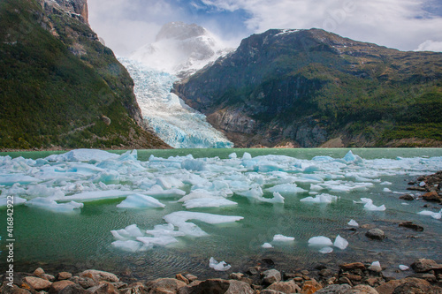 The Serrano glacier is one of the biggest attractions within the Parc Nacional Bernardo O' Higgins on Patagonian Chile photo