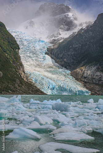 The Serrano glacier is one of the main attractions found in Parc Nacional Bernardo Higgins in Chile.