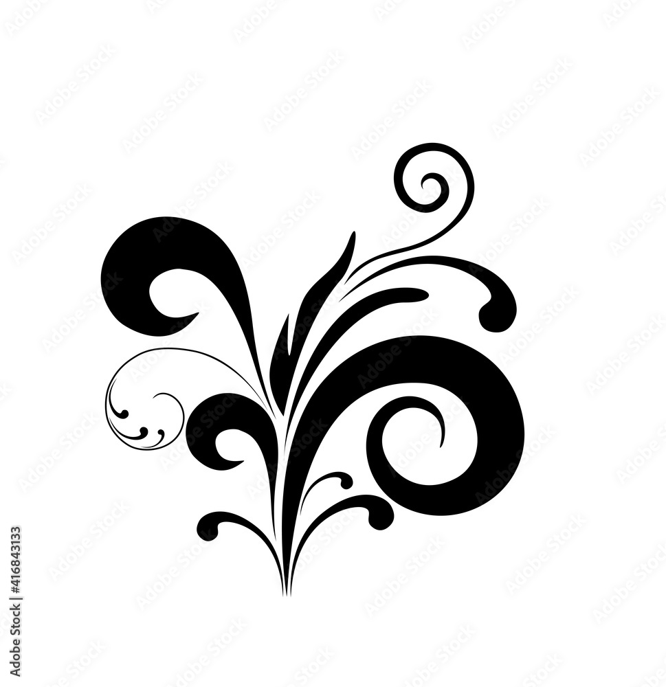 Elegant and Classic Floral Abstract Tattoo - ornamental leaf and flower Elegant and Classic Floral Abstract Tattoo - ornamental leaf and flower