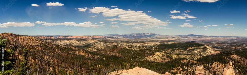 Panorama view of american burned nature around Bryce canyon national park in Utah, america Panorama view of american burned nature around Bryce canyon national park in Utah, america