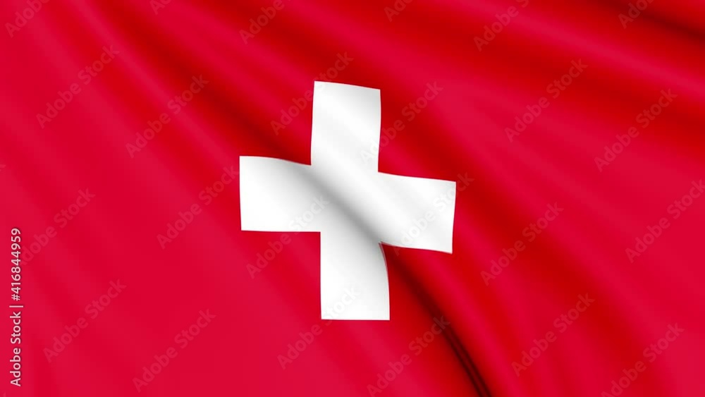 Switzerland Flag, 4k 30 fps, bright and lightly textured, full screen, seamless loop 3d animation Switzerland Flag, 4k 30 fps, bright and lightly textured, full screen, seamless loop 3d animation