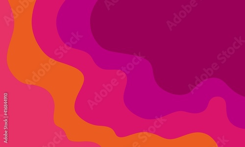 Wavy shapes, lines, curvilinear multicolored stripes. Abstract rectangular background. Colored paper effect with shadows. Red, purple, pink, yellow, orange abstract wallpaper.