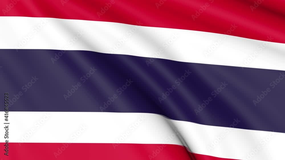 Thailand Flag, 4k 30 fps, bright and lightly textured, full screen, seamless loop 3d animation Thailand Flag, 4k 30 fps, bright and lightly textured, full screen, seamless loop 3d animation