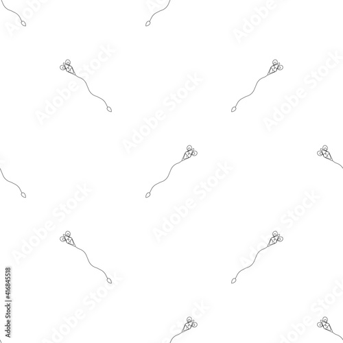 Vector illustration. Doodle snake isolated on white background. Seamless pattern.