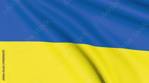Ukraine Flag, 4k 30 fps, bright and lightly textured, full screen, seamless loop 3d animation