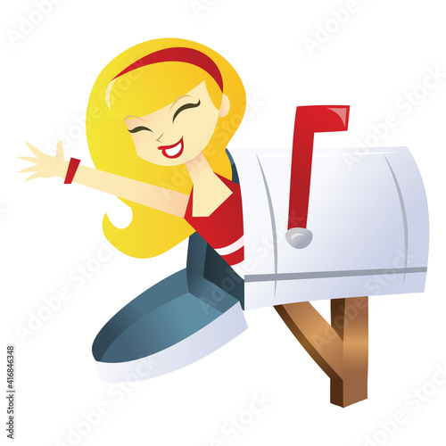 Cartoon Girl Mailbox