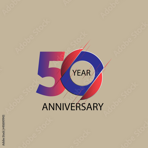 50 Year Anniversary Vector Template Design Illustration