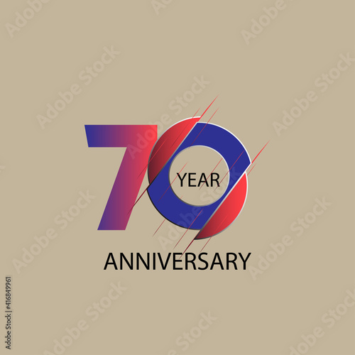 70 Year Anniversary Vector Template Design Illustration