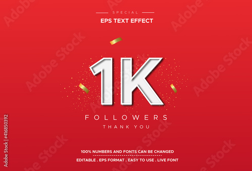 Editable text stylenumbers effect with 1K
