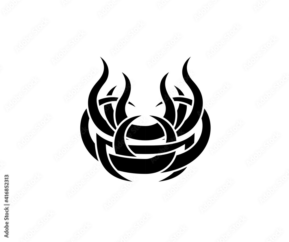 Black and White Tribal Abstract Tattoo