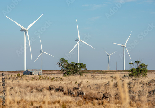 Wind turbine  farm near Hamilton, Victoria, Australia.