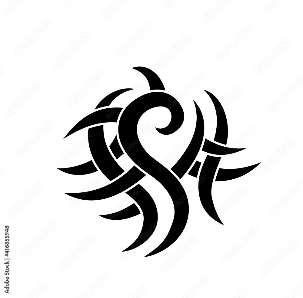 Black and White Classic Tribal Abstract Tattoo Black and White Classic Tribal Abstract Tattoo