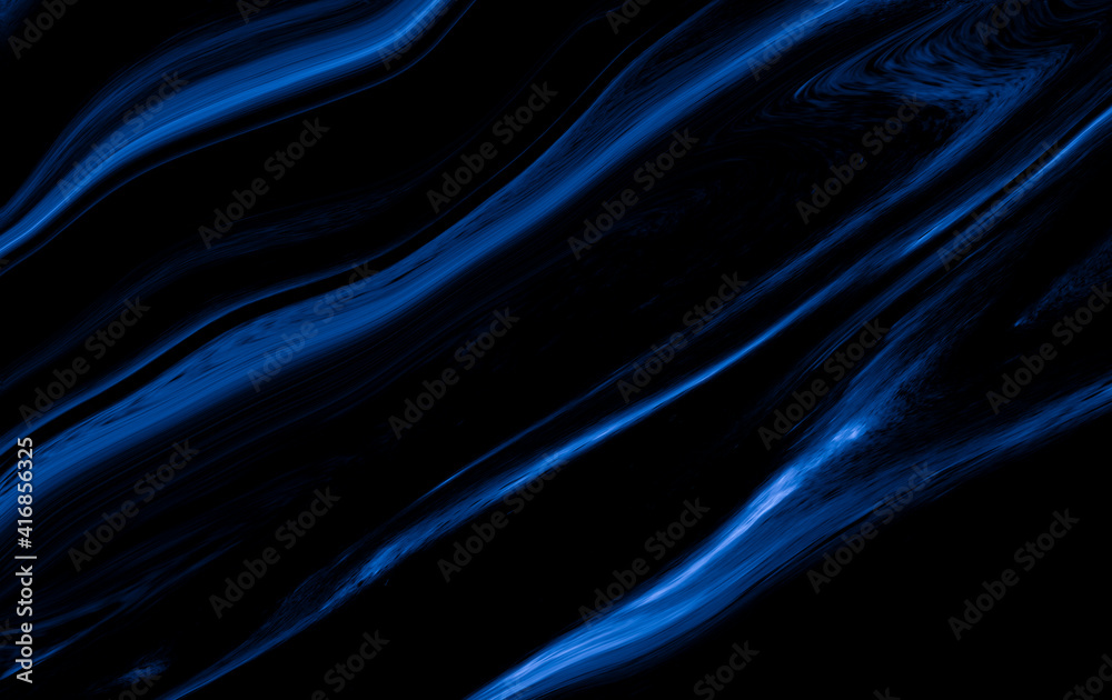 Obraz premium Marble rock texture blue ink pattern liquid swirl paint black dark that is Illustration background for do ceramic counter tile white that is abstract waves skin wall luxurious art ideas concept.