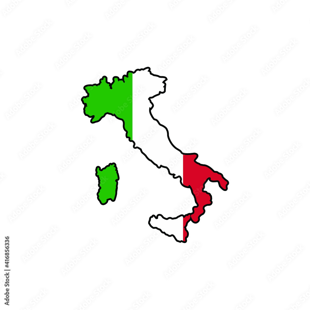 Italy map icon, illustration design template