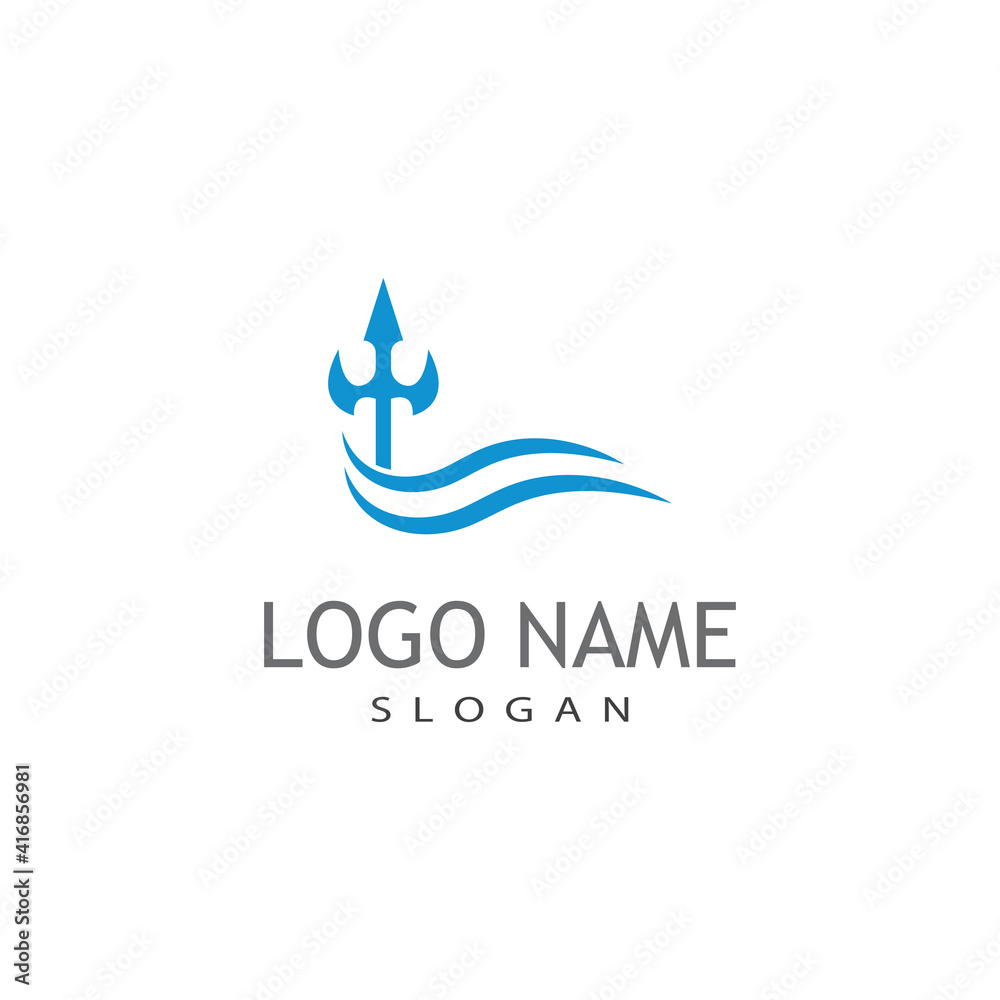 Trident Logo Template vector icon illustration design Trident Logo Template vector icon illustration design
