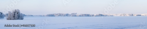 Beautiful foggy winter landscape panorama © Aki