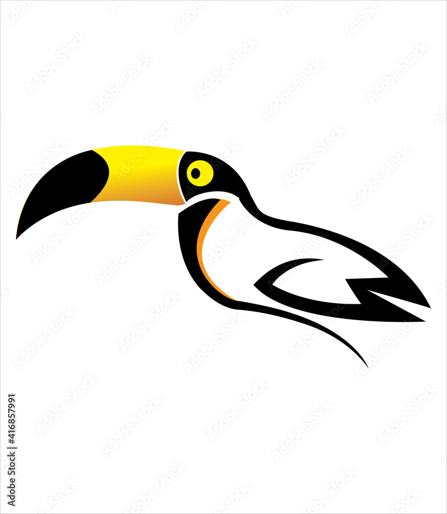 Naklejka premium toucan exotic bird design vector