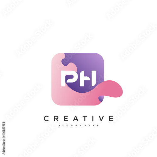 PH Initial Letter Colorful logo icon design template elements Vector Art