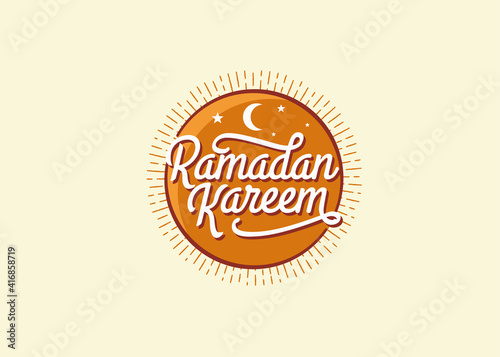Ramadan Kareem circle hand lettering Background Vector,Ramadan Kareem Vector Design For Greeting Cards And Poster. Greeting Card, Ramadan Background Illustration.
