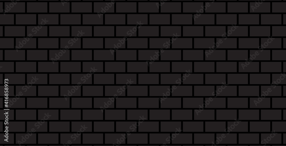 Vector black soft brick wall. Minimal brick wall design element for a banner, wallpapper, background.