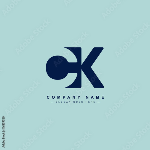 CK Initial Letter Logo - Minimal Vector Logo