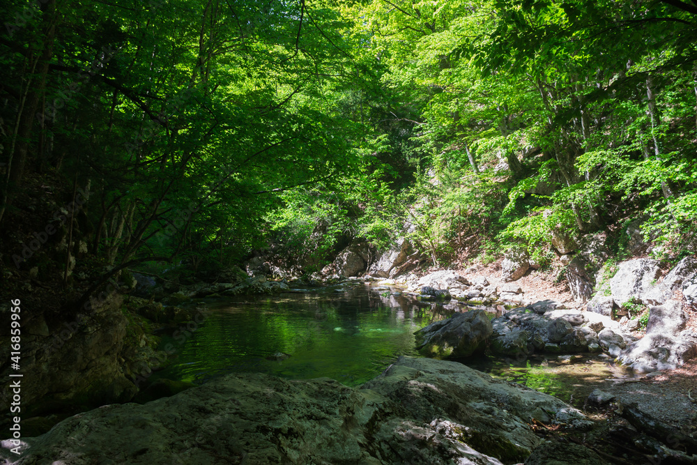 The Grand Canyon of the river Auzun-Uzen, Crimea.