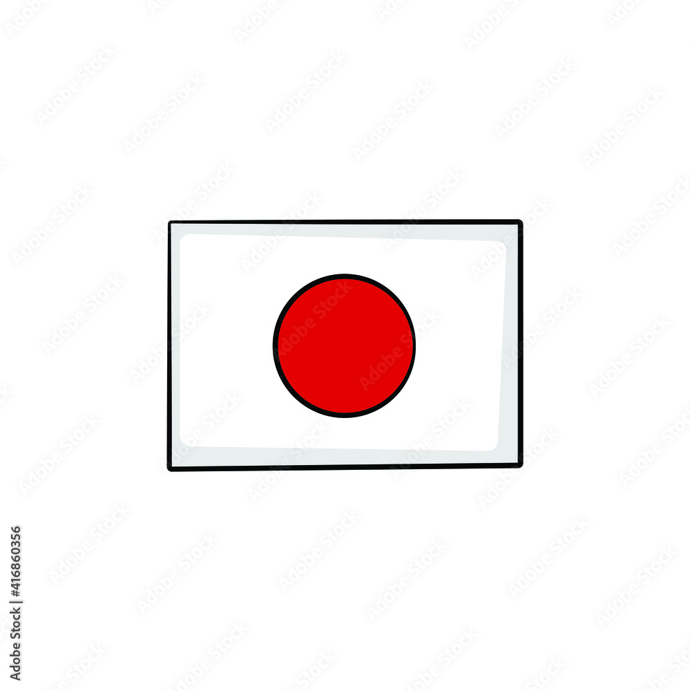 Japan flag in drawing style isolated vector. Hand drawn object illustration for your presentation, teaching materials or others. Japan flag in drawing style isolated vector. Hand drawn object illustration for your presentation, teaching materials or others.