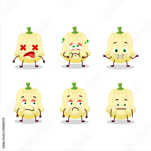 Patisson cartoon in character with nope expression
