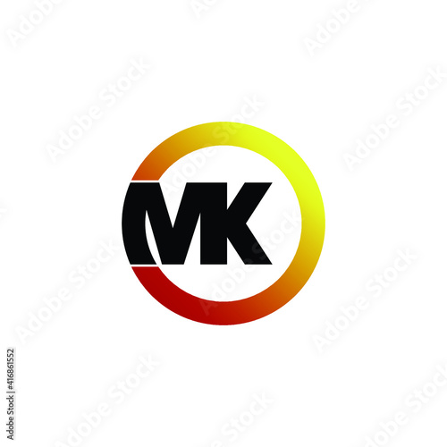 Free Download Letter MK circle logo design vector - GFXLoad