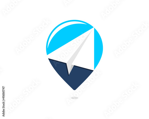 Free Download Paper plane in the point location shape - GFXLoad