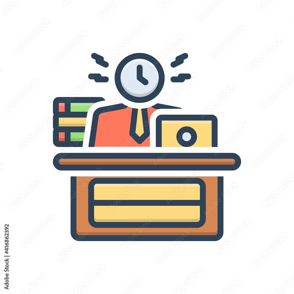 Naklejka premium Color illustration icon for busy 