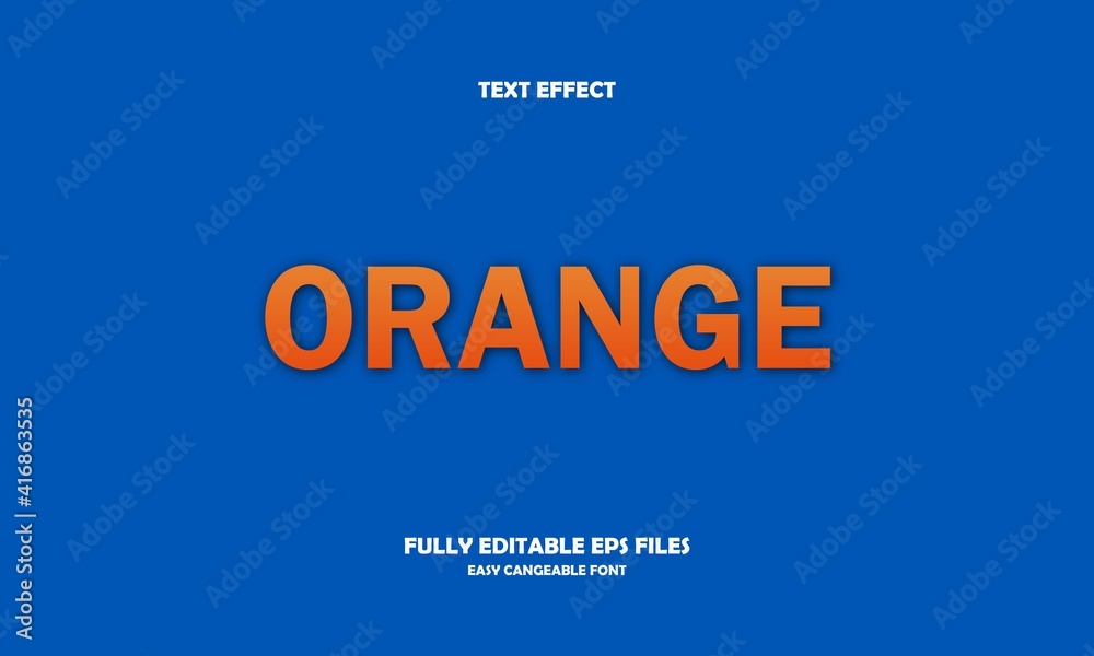 orange style editable text effect