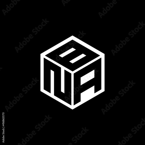 NAB letter logo design with black background in illustrator, cube logo, vector logo, modern alphabet font overlap style. calligraphy designs for logo, Poster, Invitation, etc.
