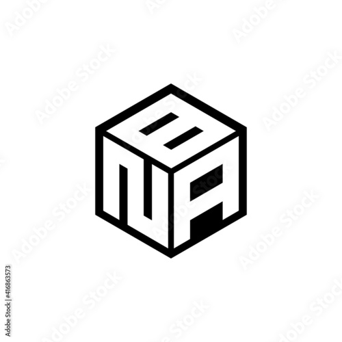 NAB letter logo design with white background in illustrator, cube logo, vector logo, modern alphabet font overlap style. calligraphy designs for logo, Poster, Invitation, etc.