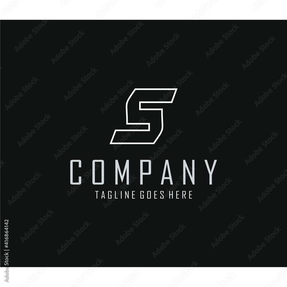 letter S logo with white outline letter S logo with white outline