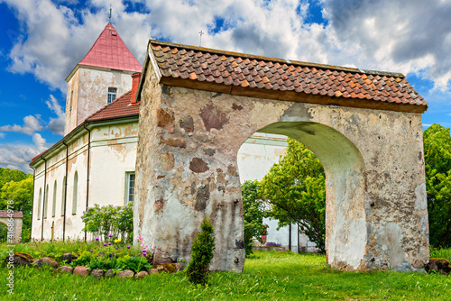 Lutheran Church in village Sati, Latvia. The building was built in 1778. It i...